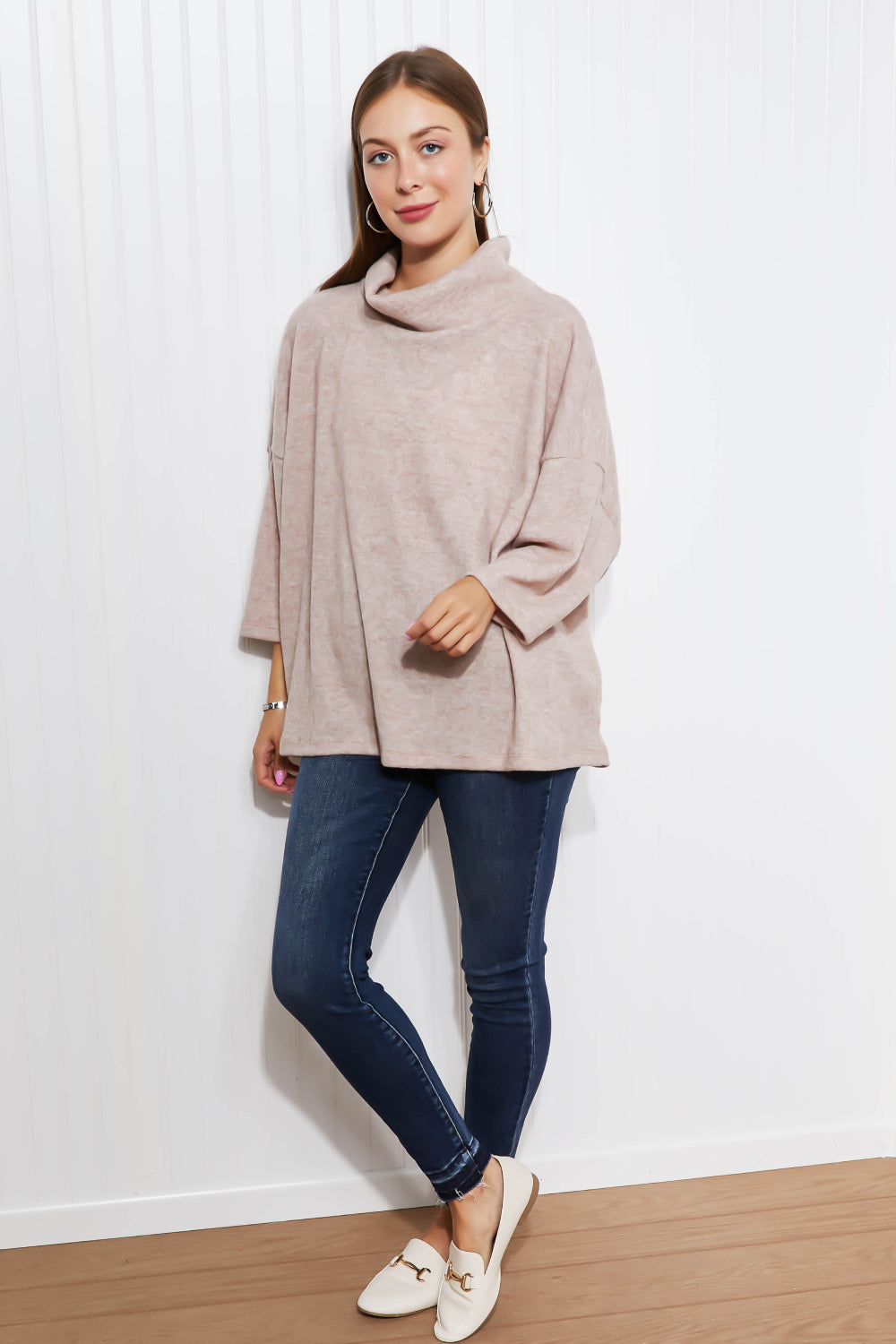 CY Fashion Leaves are Changing Cowl Neck Sweater -