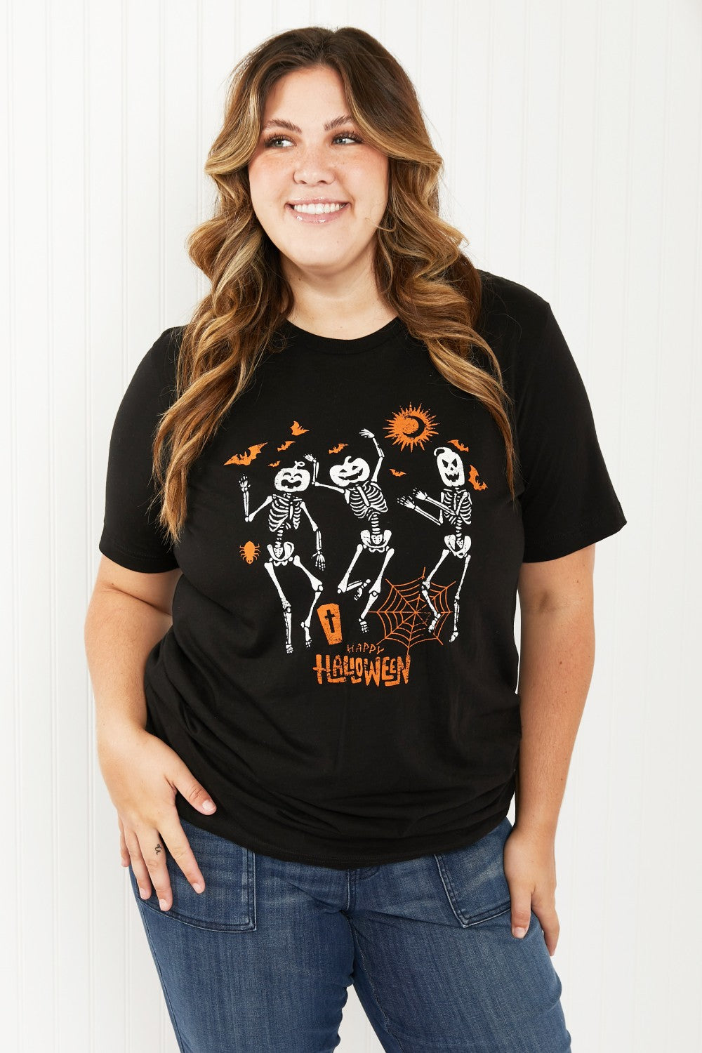 WKNDER Full Size Halloween Skeleton Graphic Tee -