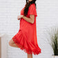 Davi & Dani Fly with Me Full Size Button Down Ruffle Dress -
