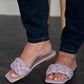 Weeboo Cakewalk Woven Square Toe Slides in Lilac -