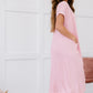 P & Rose Plot Twist T-Shirt Dress with Pockets in Rose -