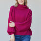 Zenana First Snow Ribbed Turtleneck Sweater -