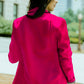 Leopard Lining One-Button Lapel Collar Blazer -