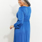 Scoop Neck Empire Waist Long Sleeve Mini Dress -