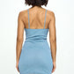 Chocolate USA Glitter Mesh Drawstring Ruched Spaghetti Strap Dress -