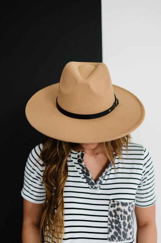 Justin Taylor Lookin' Good Faux Leather Strap Fedora -