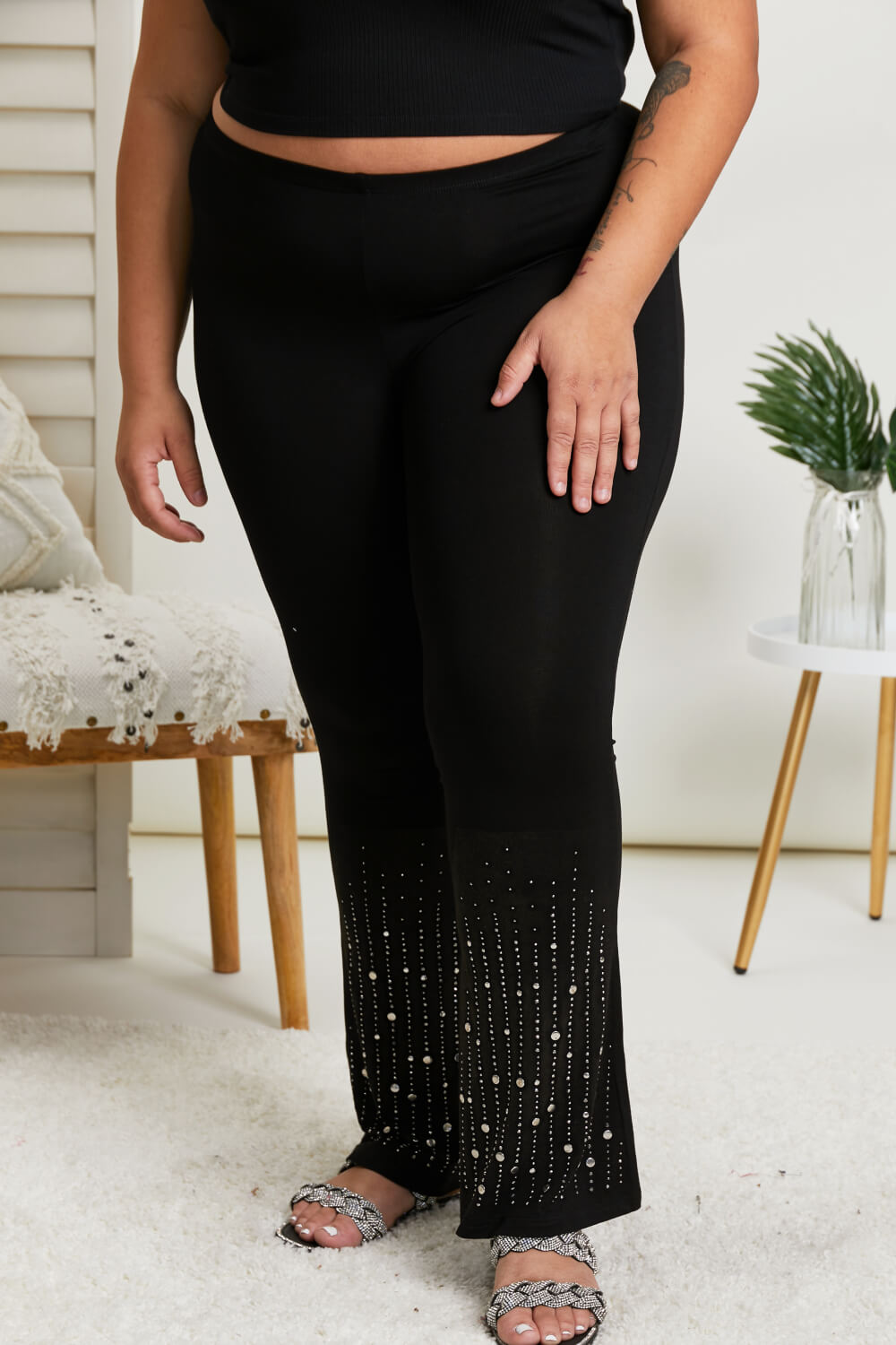 Vocal Eyes on You Rhinestone Flared Leggings -