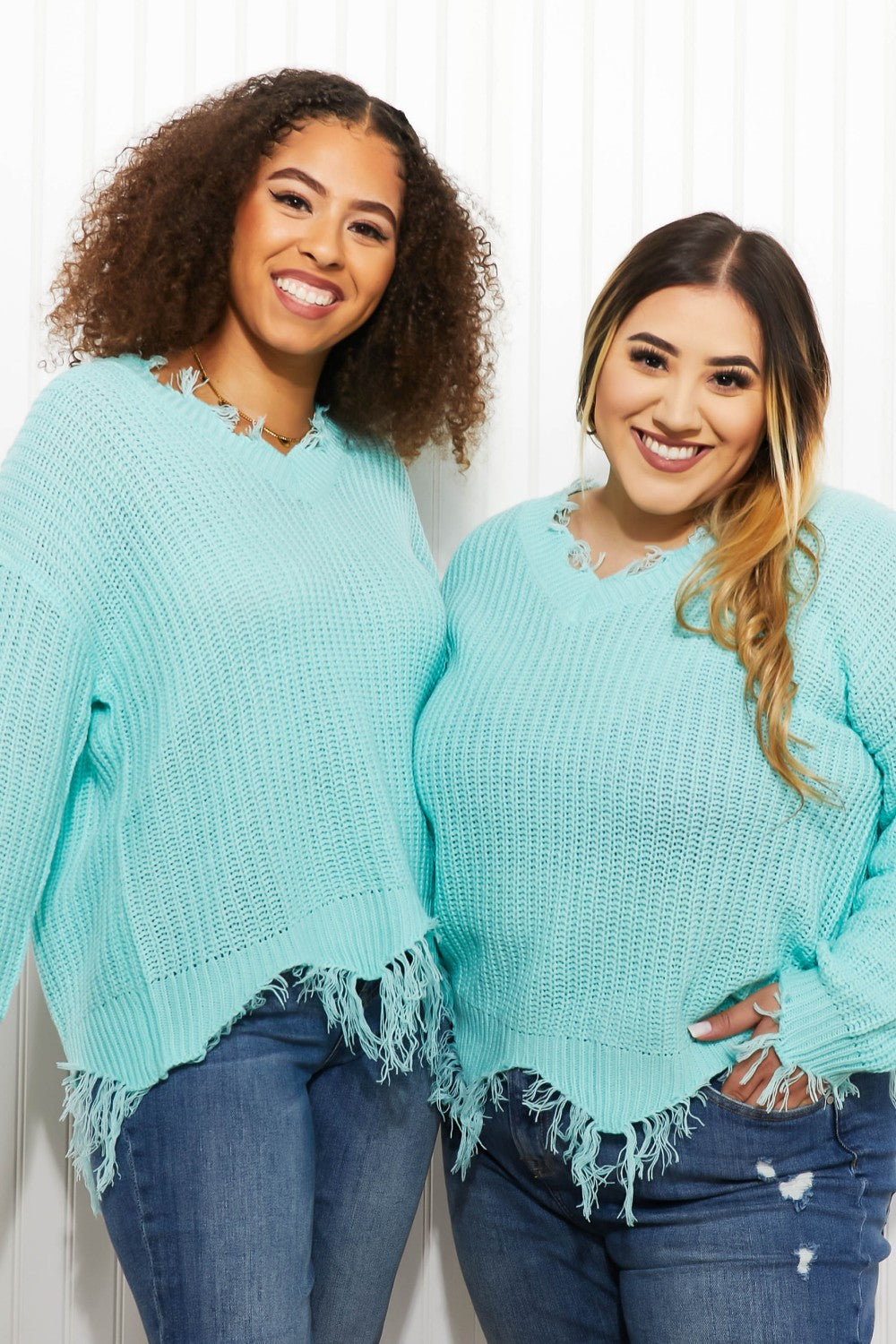 Sew In Love Uptown Girl Distressed Sweater -