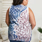 Vocal Mesa Point Printed Sleeveless Cardigan -