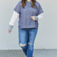 Sugarfox Full Size Contrast Faux Layered Exposed Seam Hoodie -