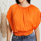 Glam Positively Glowing Pleated Smock Waist Top -