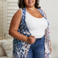 Vocal Mesa Point Printed Sleeveless Cardigan -