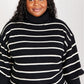 CY Fashion No Worries Striped Turtleneck Sweater -