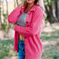 Waffle-Knit Button-Up Shirt Jacket -