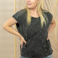 Sew In Love See You Around Acid Wash Pocket Tee -