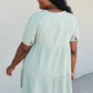 GeeGee Summer Blooms Quarter Button Dress in Light Sage -