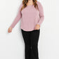 Emerald Collection Fun and Games Full Size Ribbed Round Neck Long-Sleeve Top -
