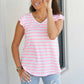 Sew In Love Illuminate the Way Striped Tee in Neon Pink -