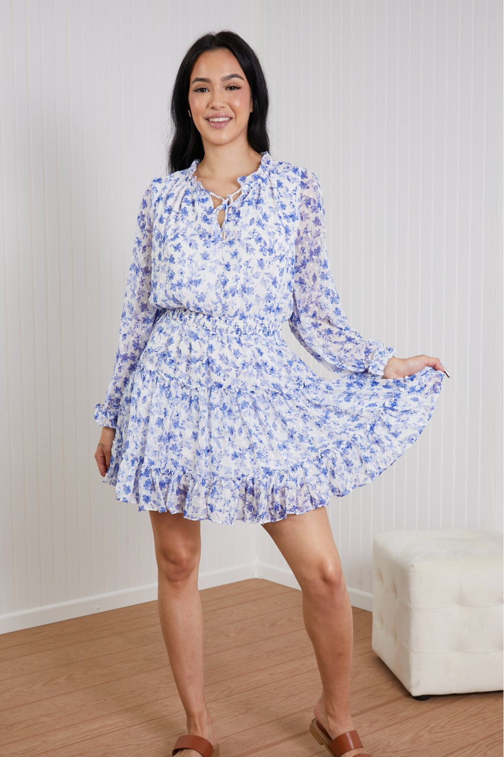 Skies Are Blue Pretty in Paris Floral Mini Dress -