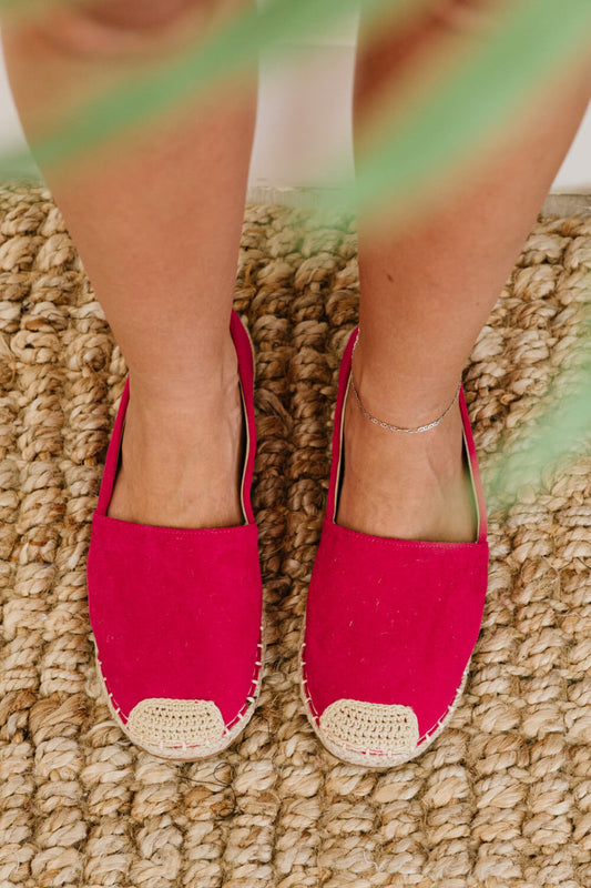 WeeBoo In Step Espadrille Slip-On Flats in Fuchsia -