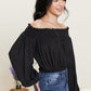 HYFVE Never Too Chic Off-Shoulder Button Front Crop Top -