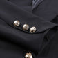 Double-Breasted Lapel Collar Blazer with Pockets -