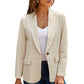 Lapel Collar Button Pocket Blazer -