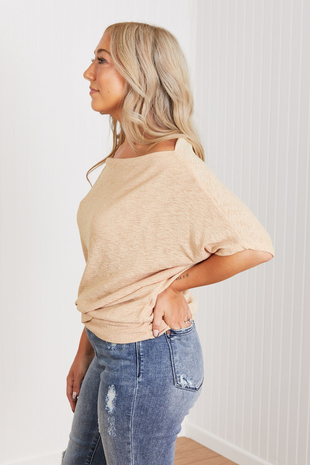 White Birch Expect the Best Off-Shoulder Top -