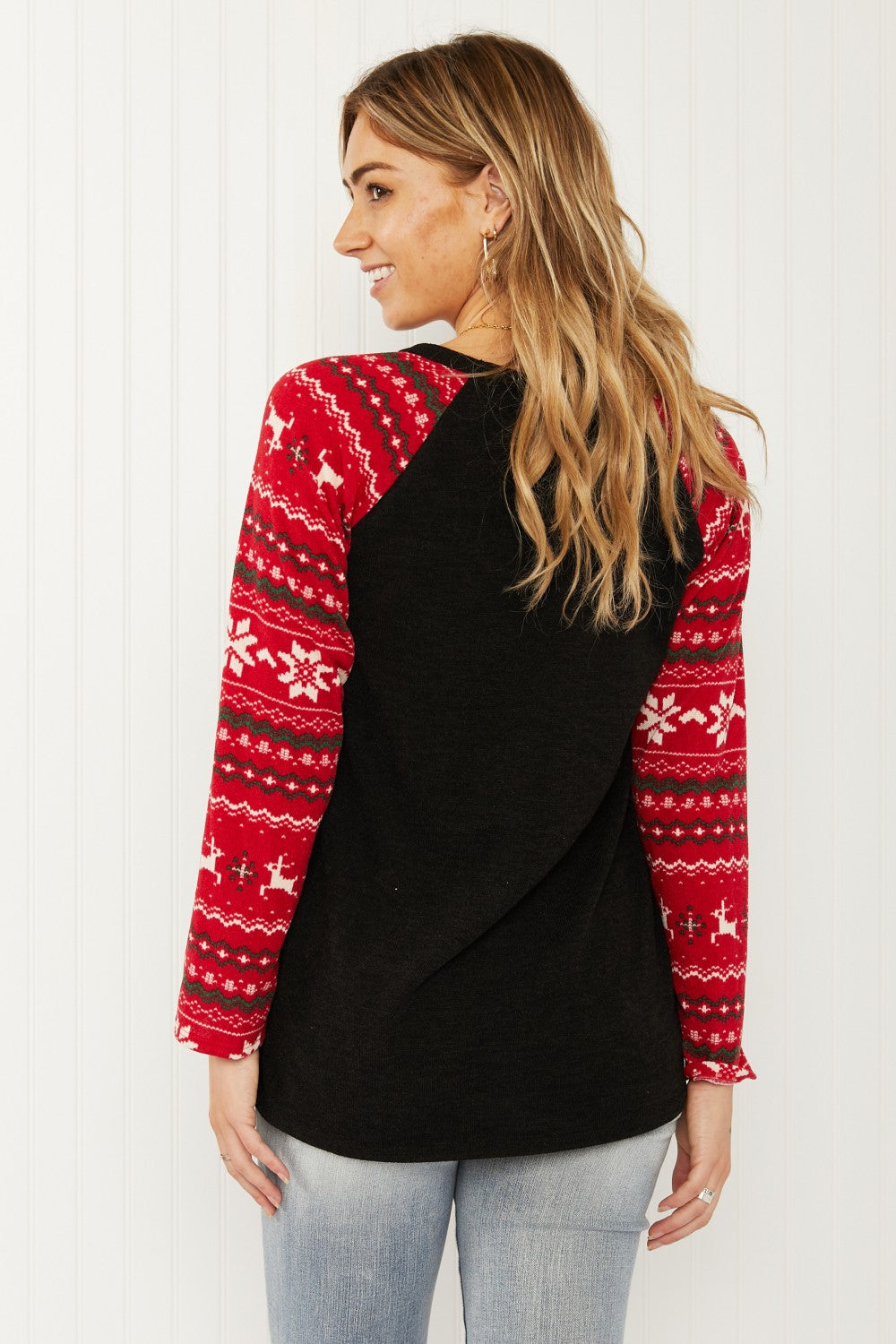 Heimish Winter Wonderland Full Size Christmas Baseball Sleeve Top -