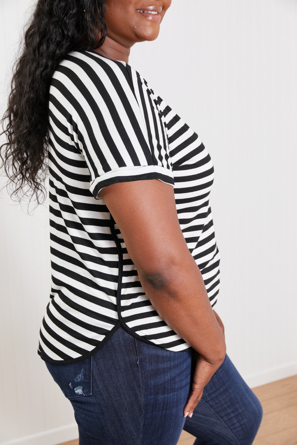 Sew In Love Everyday Essentials Striped V-Neck Tee -