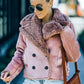Plush Lining Suede Double-Breasted Jacket -