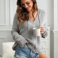 Zip-Up Distressed Hooded Cardigan -