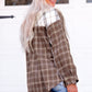 Plaid Contrast Button Up Shirt Jacket -