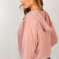 White Birch Full Size Quarter-Zip Drawstring Hoodie -
