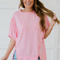 Sew In Love Sippin' Lemonade French Terry Top in Pink -