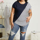 Sew In Love Spoonful of Sugar Striped Color Block Tee in Navy -
