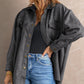 Snap Down Suede Jacket with Breast Pockets -