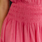 ODDI Pink Passion Full Size Run Smocked Waist Dress -