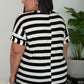 Sew In Love Out and About Striped Pocket Tee in Black and Ivory -