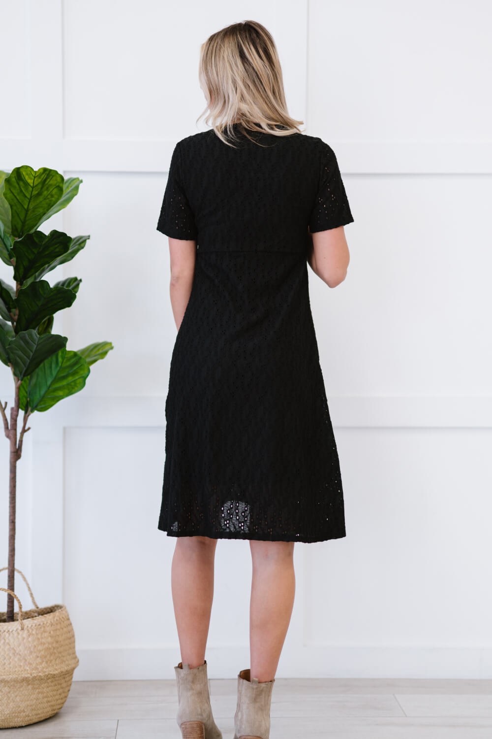 P & Rose Full Size Majestically Yours Eyelet Square Neck Dress -