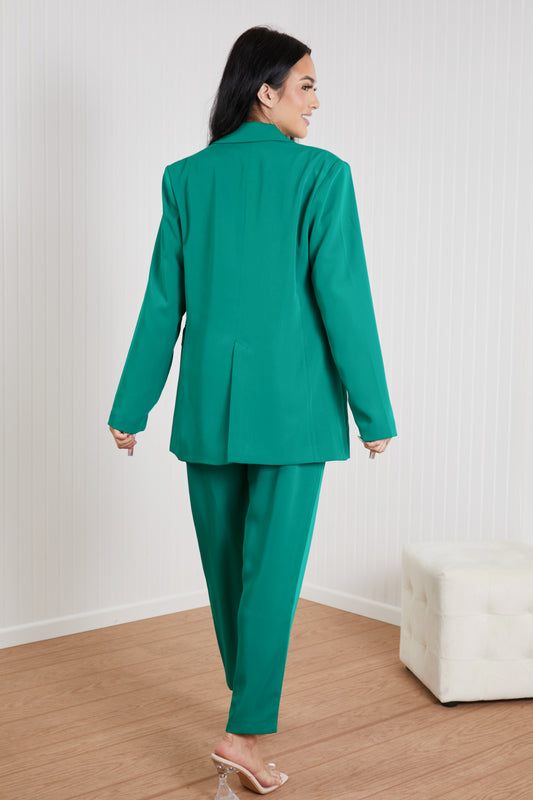 GeeGee Wall Street Bra, Blazer, and Pants Set in Kelly Green -