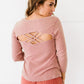 White Birch Hey Babe Lattice Detail Top -