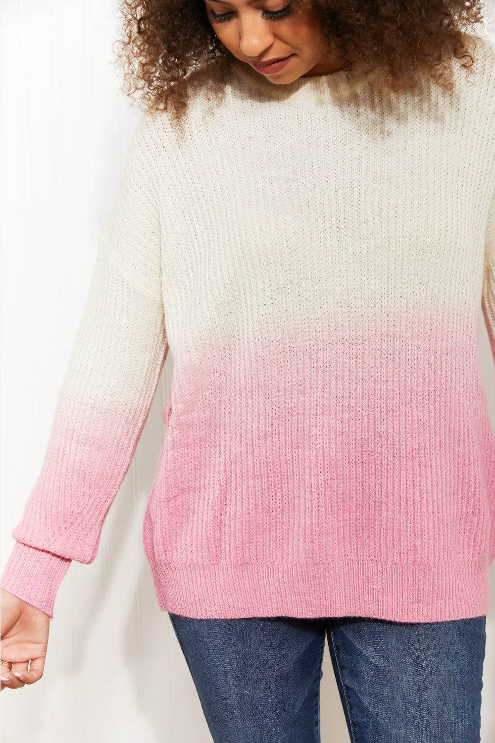 Sew In Love Cotton Candy Dreams Dip-Dye Ombre Sweater -