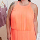 Skies Are Blue Vibrant in Venice Pleated Halter Neck Dress -
