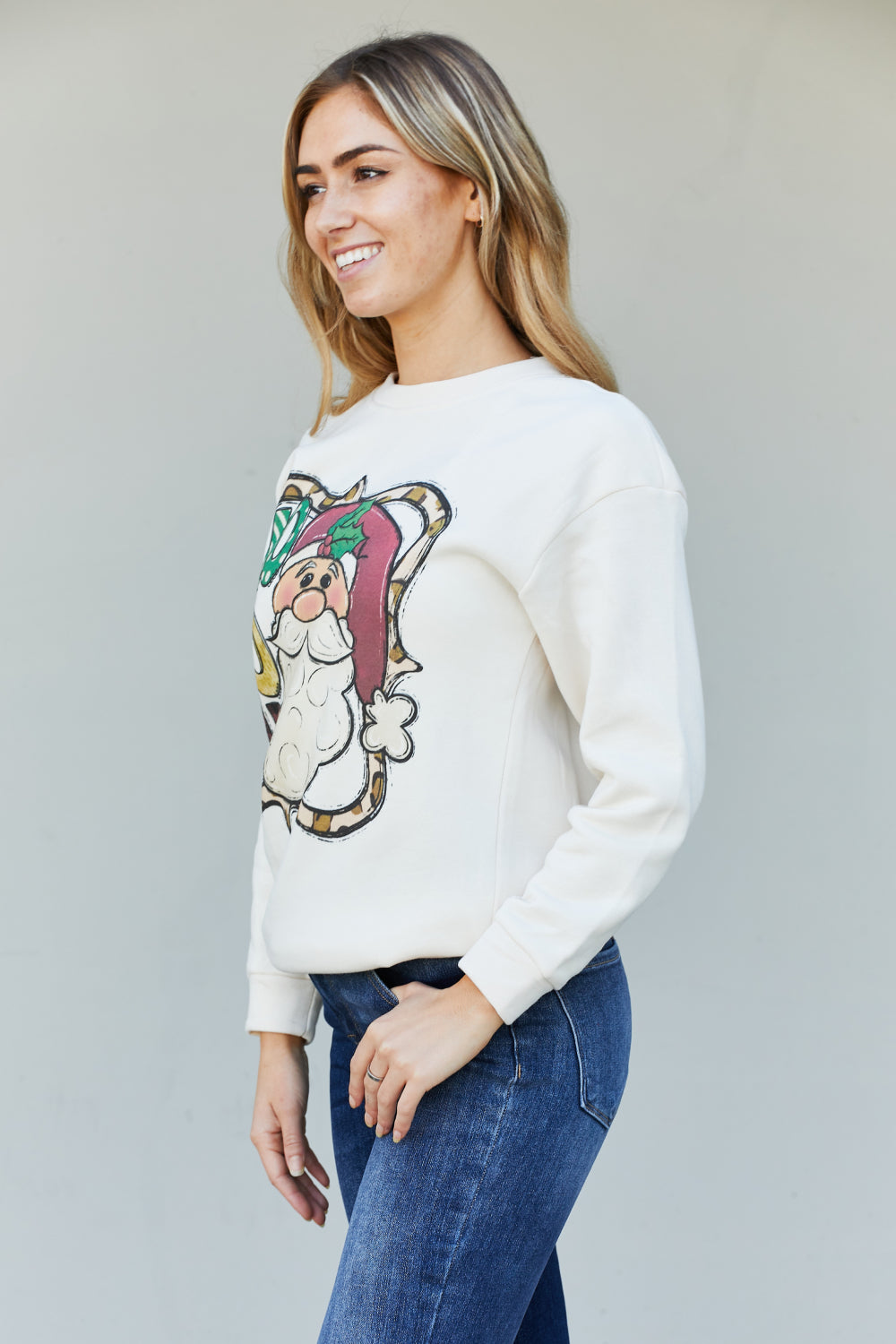 TEES2URDOOR Full Size Mommy and Me Christmas Graphic Dropped Shoulder Sweatshirt -