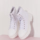 Berness Stick To It Platform Lace-Up Booties in White -