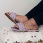 Weeboo Cakewalk Woven Square Toe Slides in Lilac -
