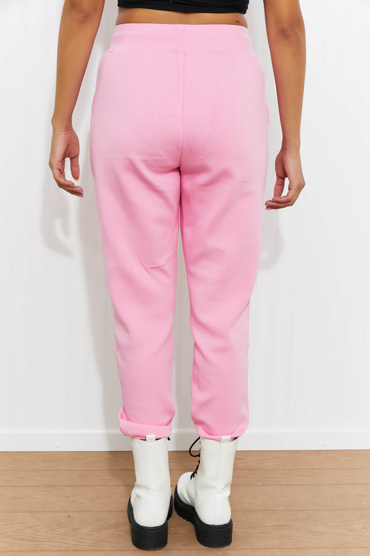 White Birch Winding Down High-Waisted Joggers -