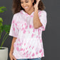 Sew In Love Watching Clouds Tie-Dye Short-Sleeved Hoodie in Neon Pink -