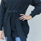 Zenana Turtleneck Raglan Sleeve Belted Tunic Sweater -